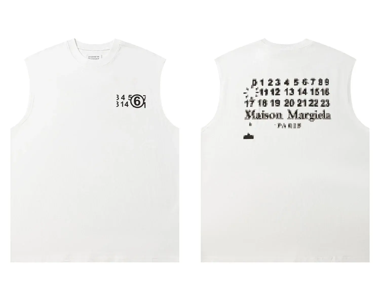 MM6 Maison Margiela Numeric Logo Tank Top White