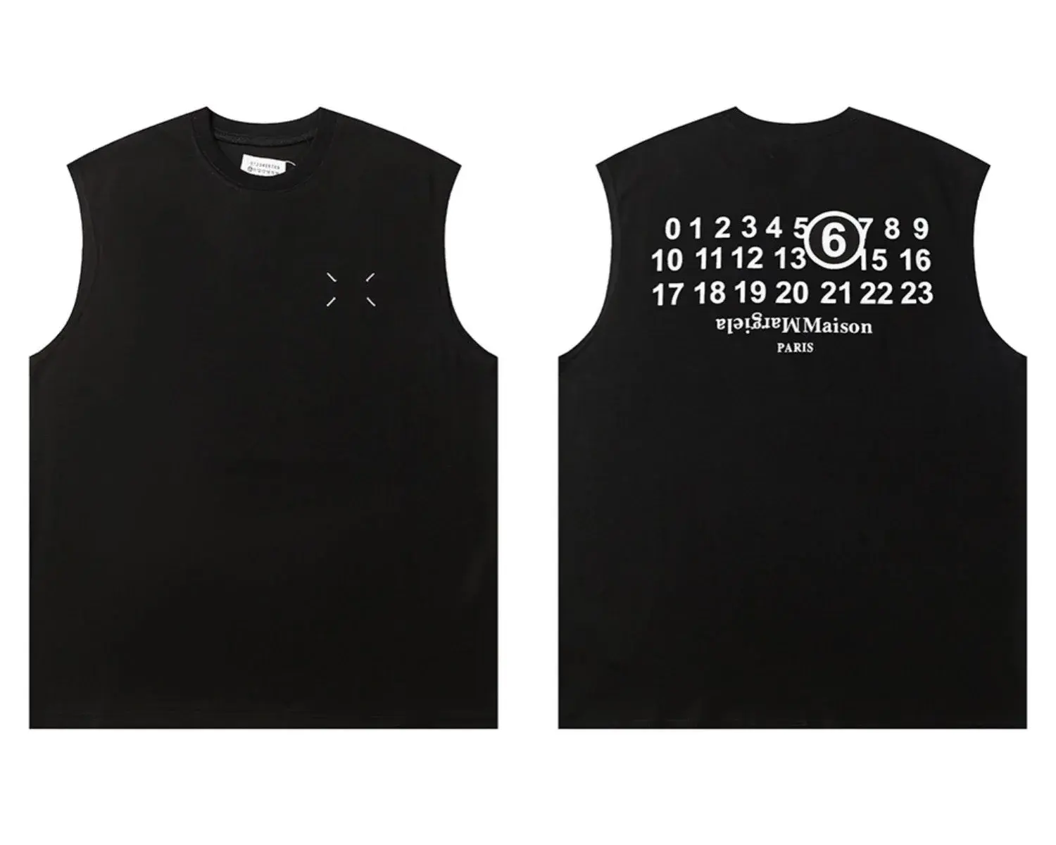 MM6 Maison Margiela Back Numeric Signature Tank Top Black