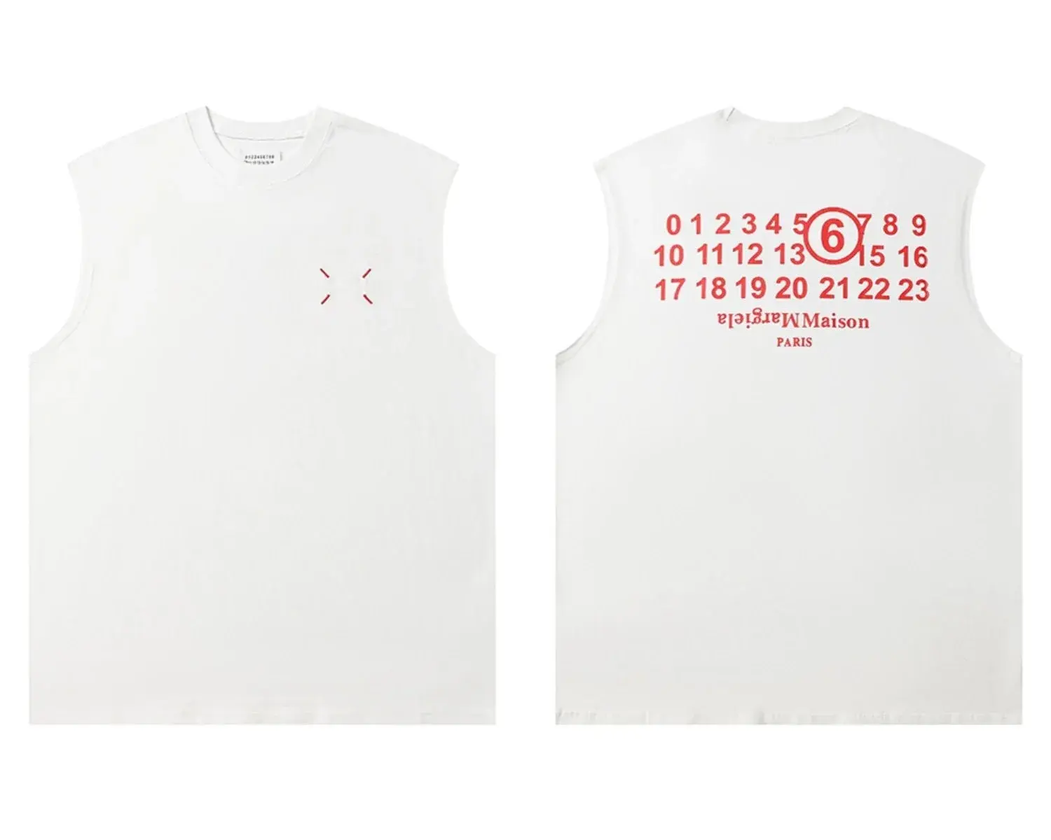 MM6 Maison Margiela Back Numeric Signature Tank Top White