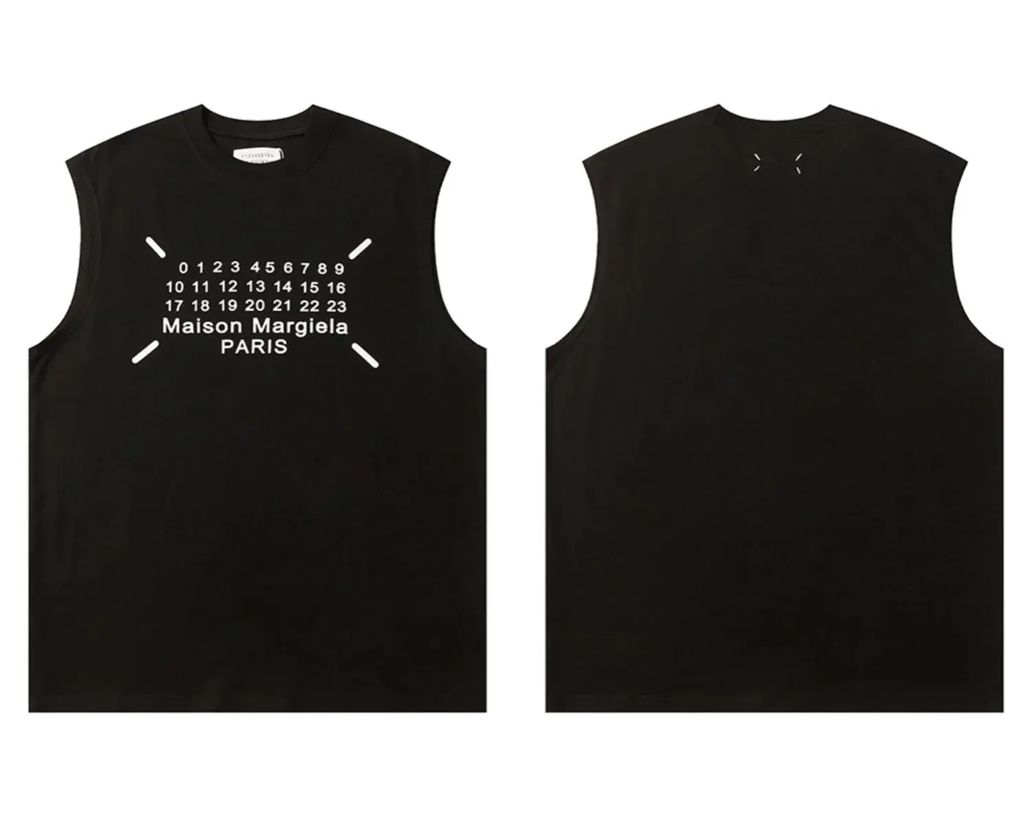 Maison Margiela Numeric Logo Print Tank Top Black