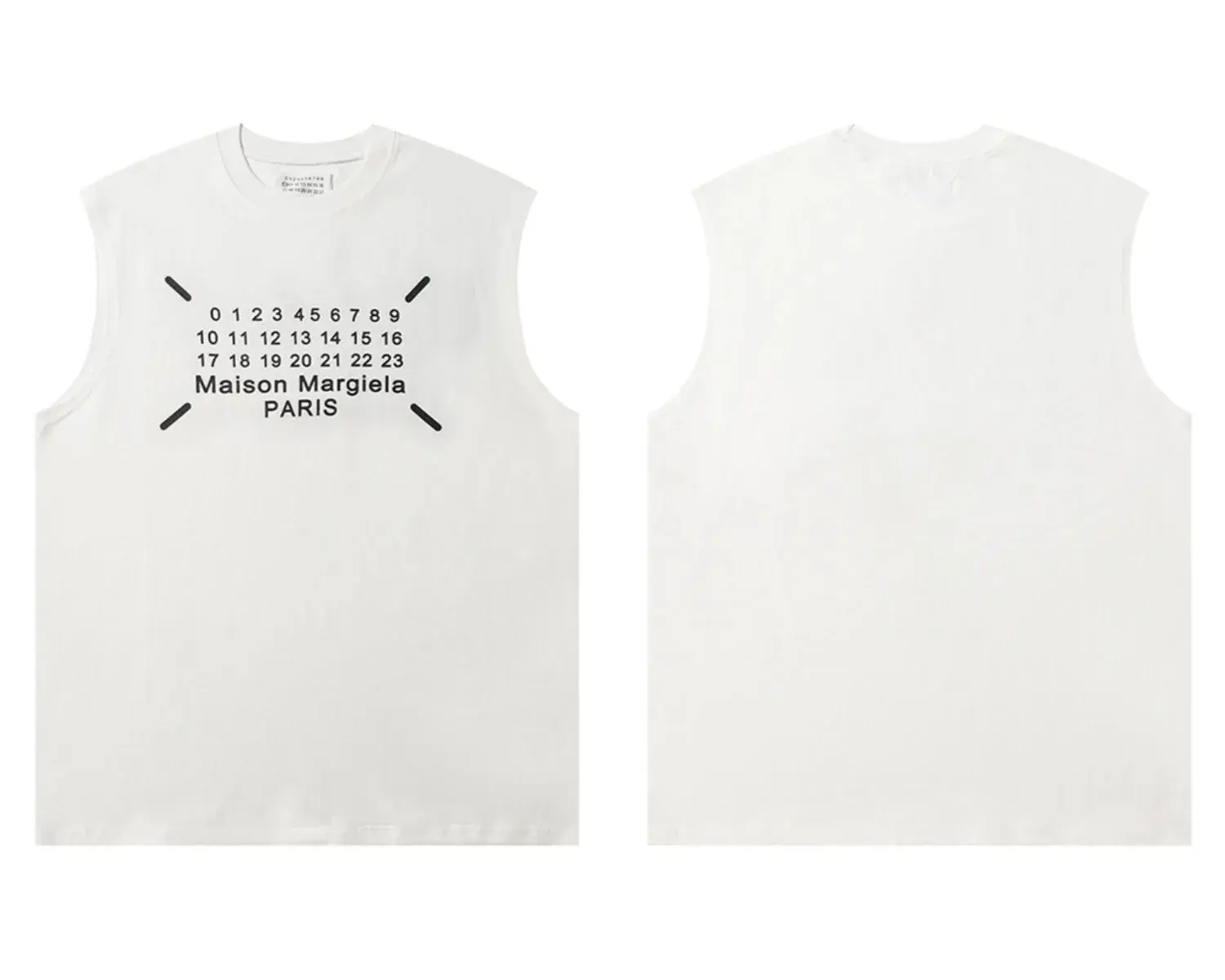 Maison Margiela Numeric Logo Print Tank Top White