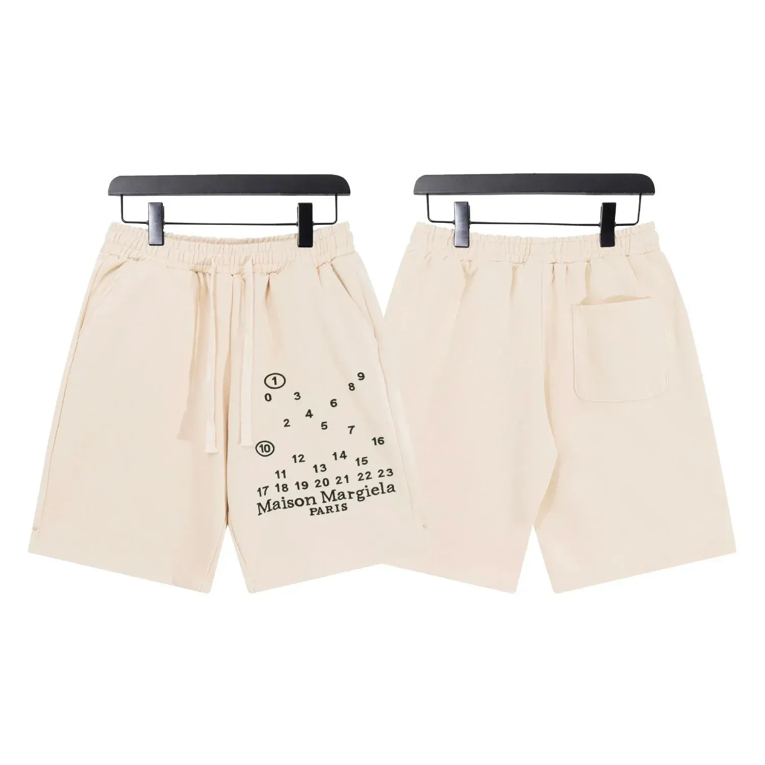 Maison Margiela Numbers Logo Beige Shorts