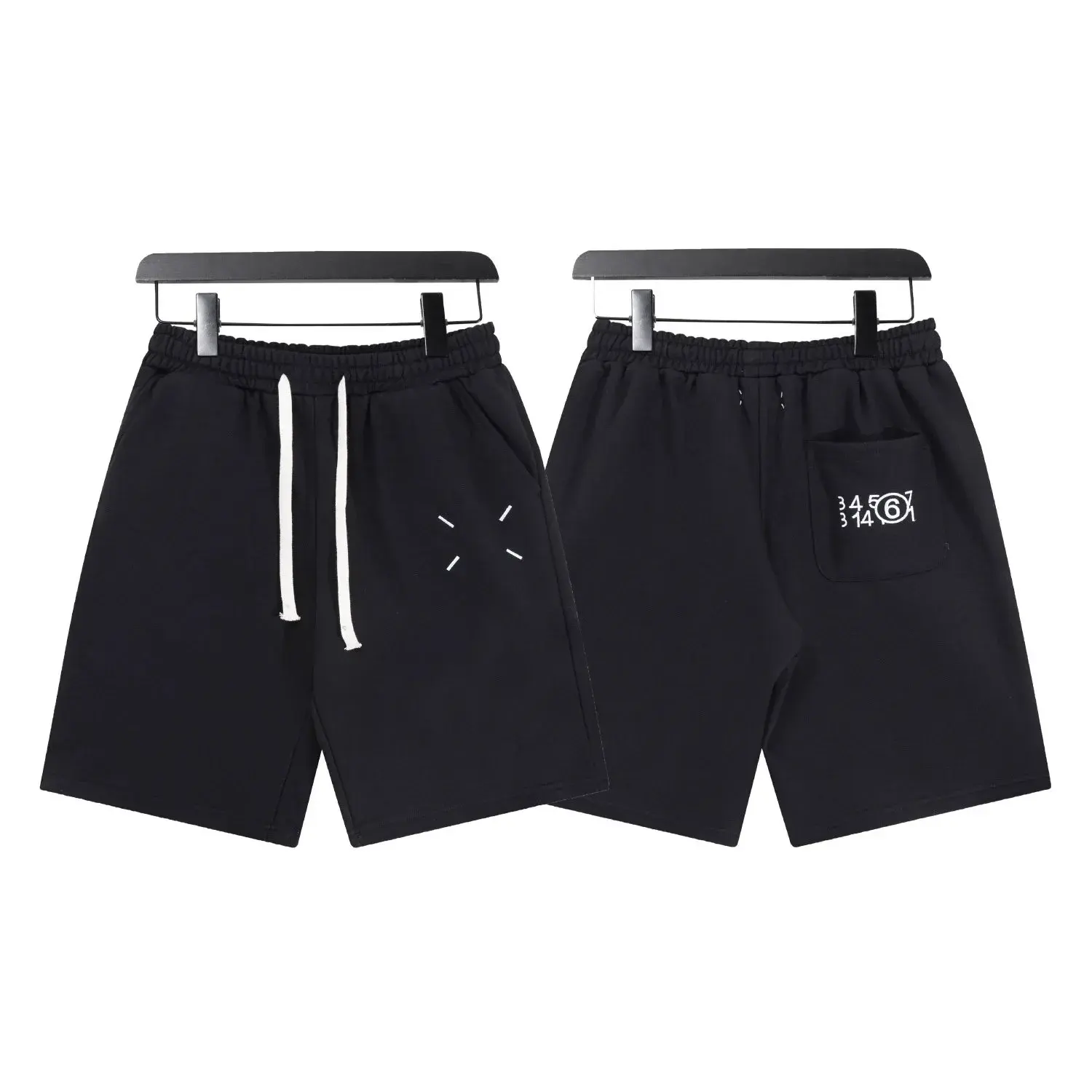 MM6 Maison Margiela Black Stitch Logo Shorts