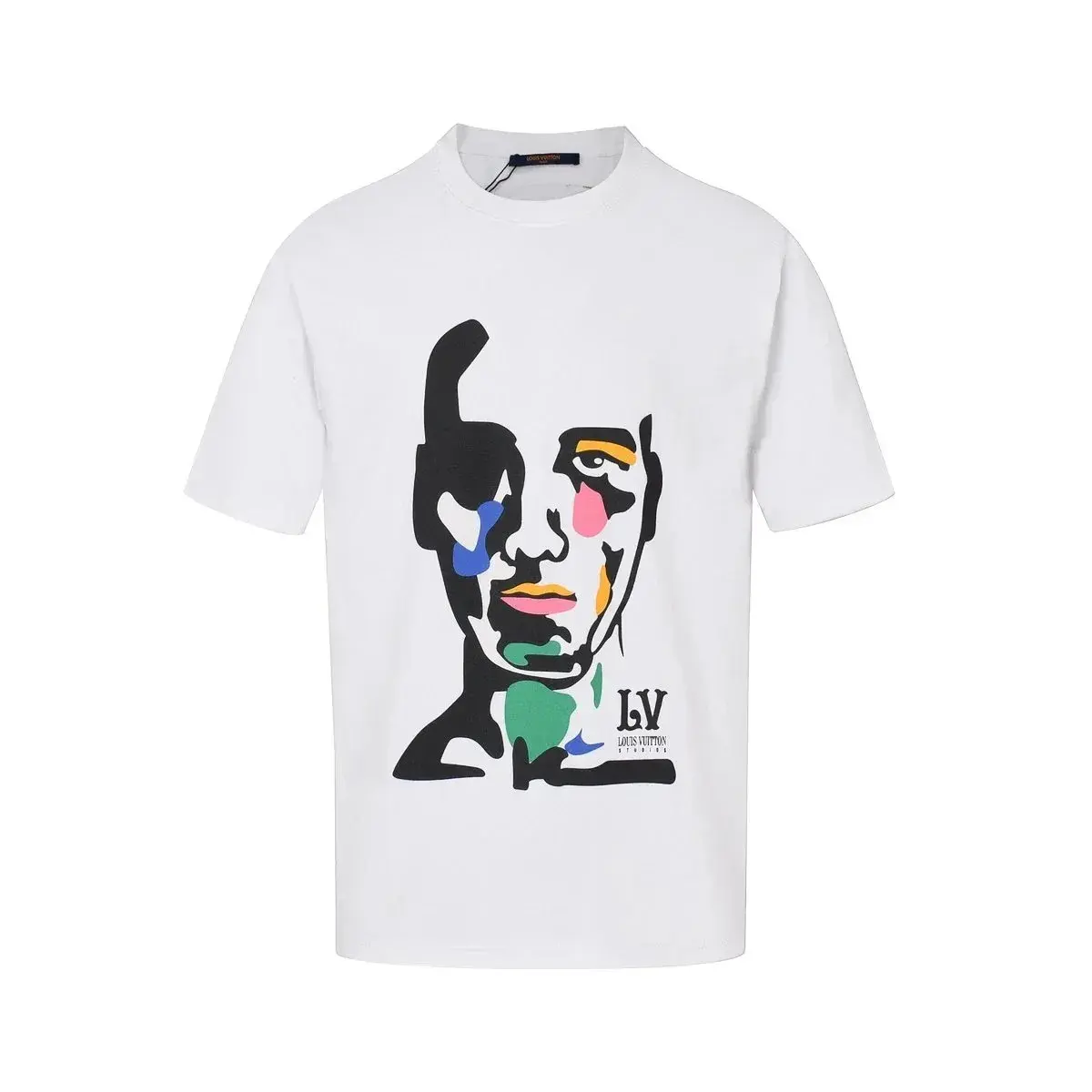 Louis Vuitton Abstract Face Graphic T-Shirt White