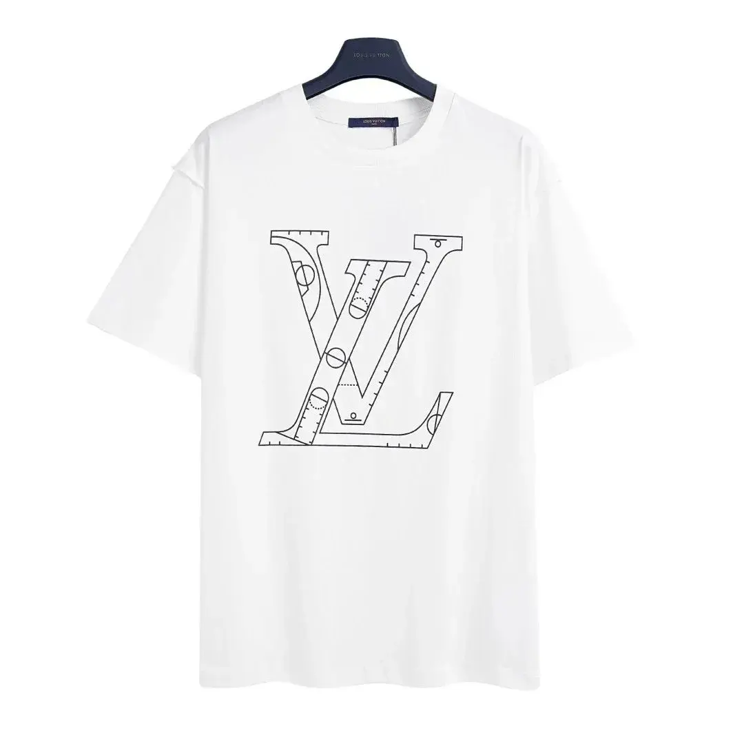 Louis Vuitton Ruler Outline LV Logo T-Shirt White