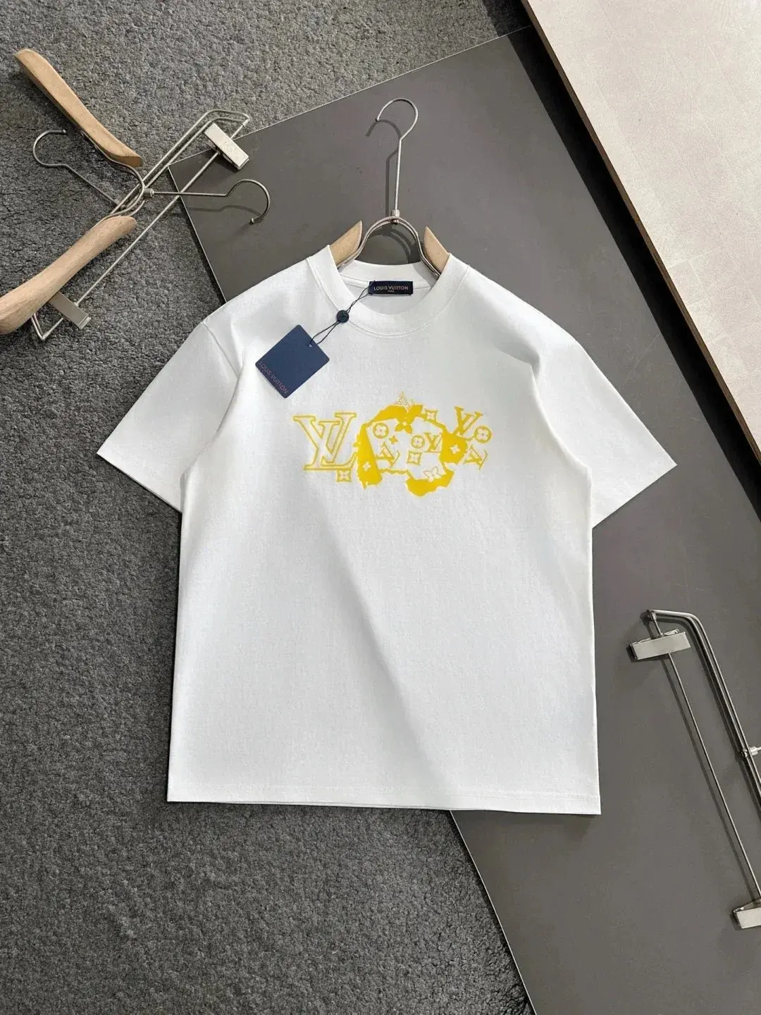Louis Vuitton Yellow Map Monogram T-Shirt White