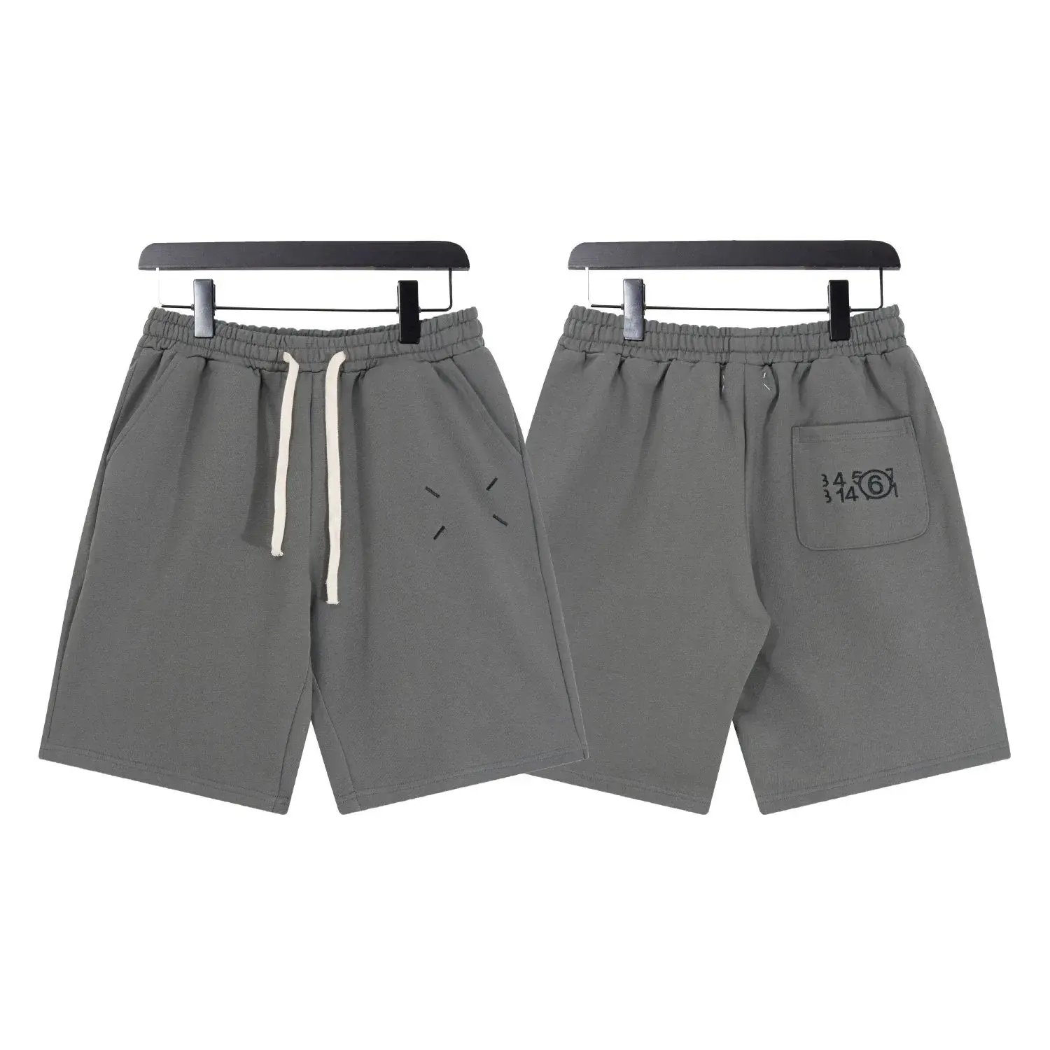 Maison Margiela Number Logo Sweat Shorts Dark Grey