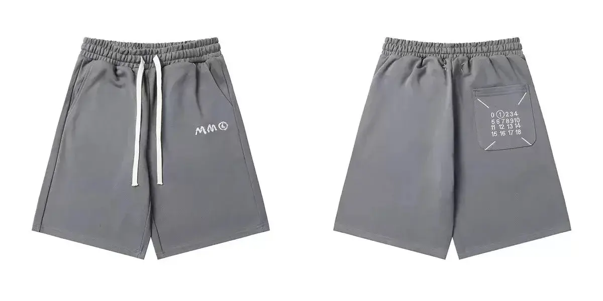 MM6 Maison Margiela Number Logo Sweat Shorts Grey