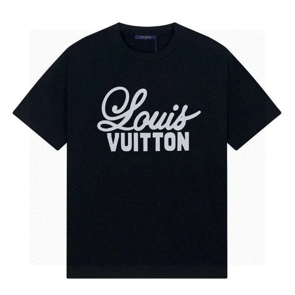 Louis Vuitton Cursive Script Logo T-Shirt Black