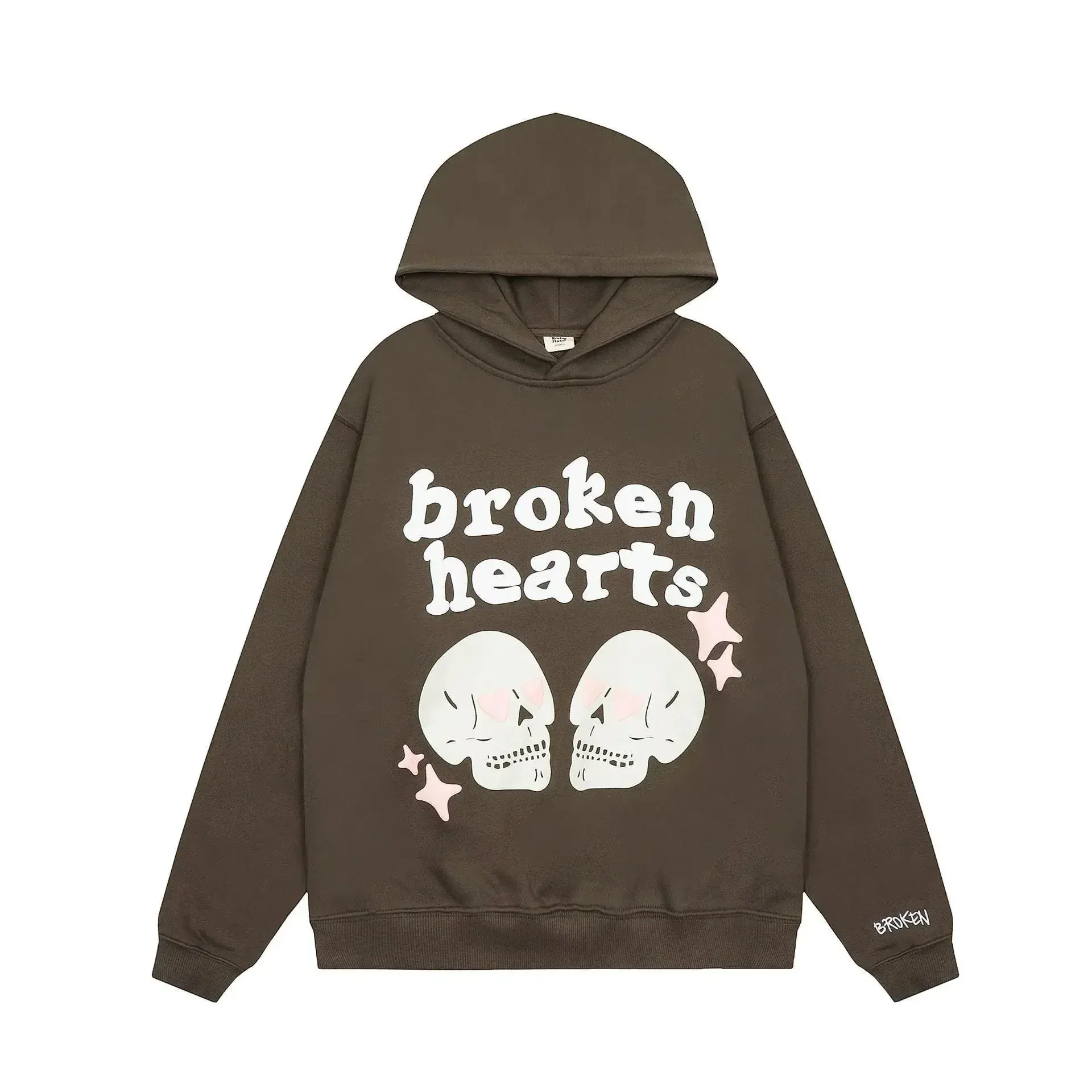 Broken Planet Broken Hearts Hoodie Brown