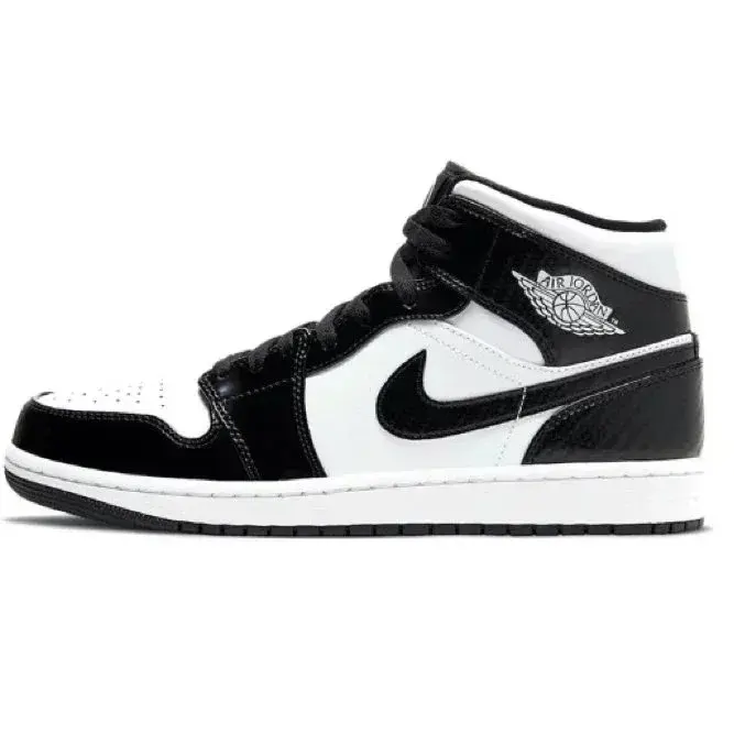 Air Jordan 1 Mid Black White Patent