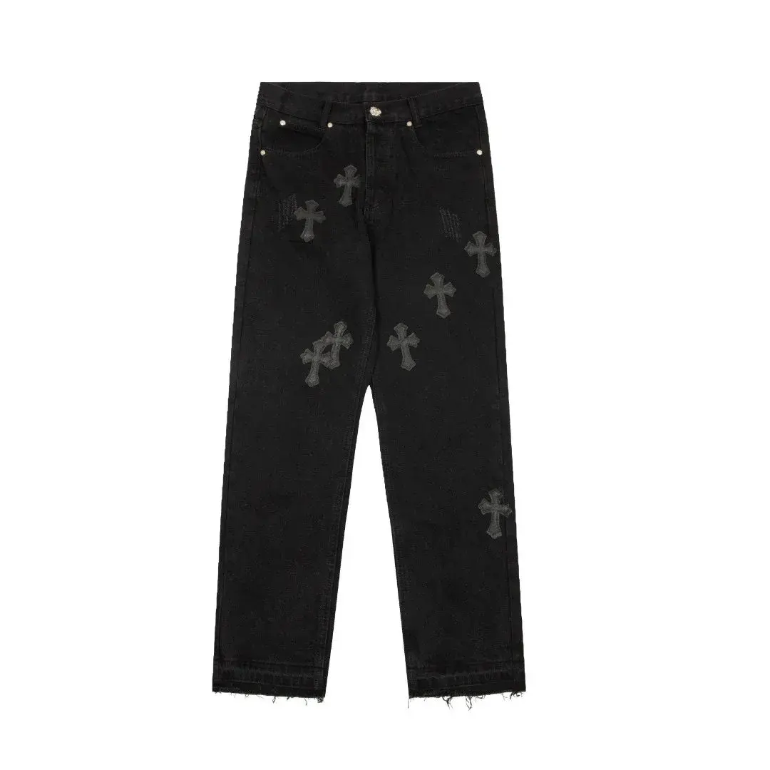 Chrome Hearts Cross Patch Black Jeans