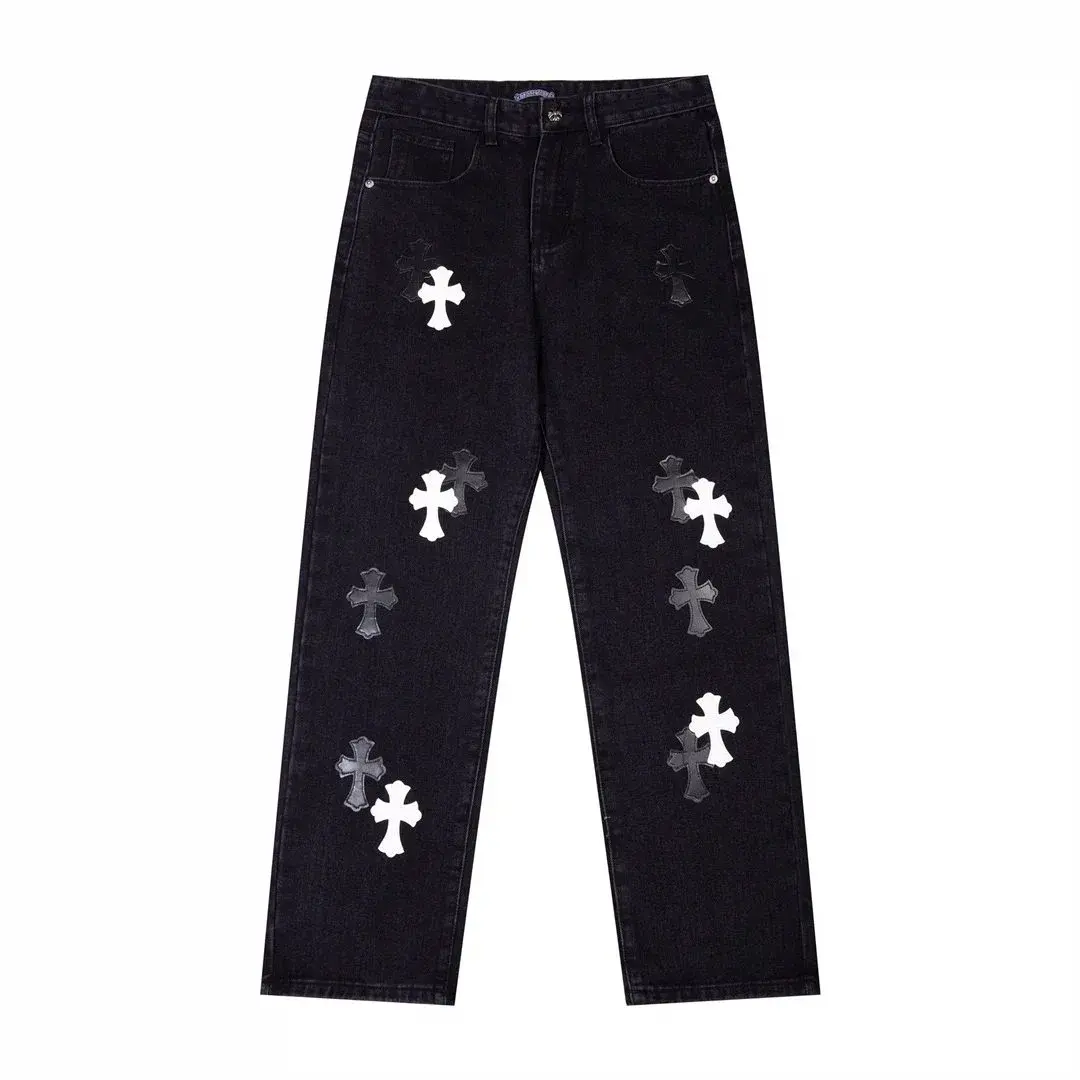 Chrome Hearts Cross Patch Denim Jeans Black