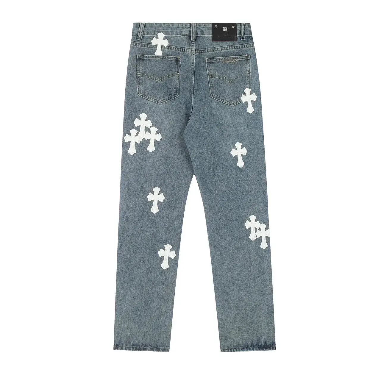 Chrome Hearts Cross Patch Denim Jeans Blue