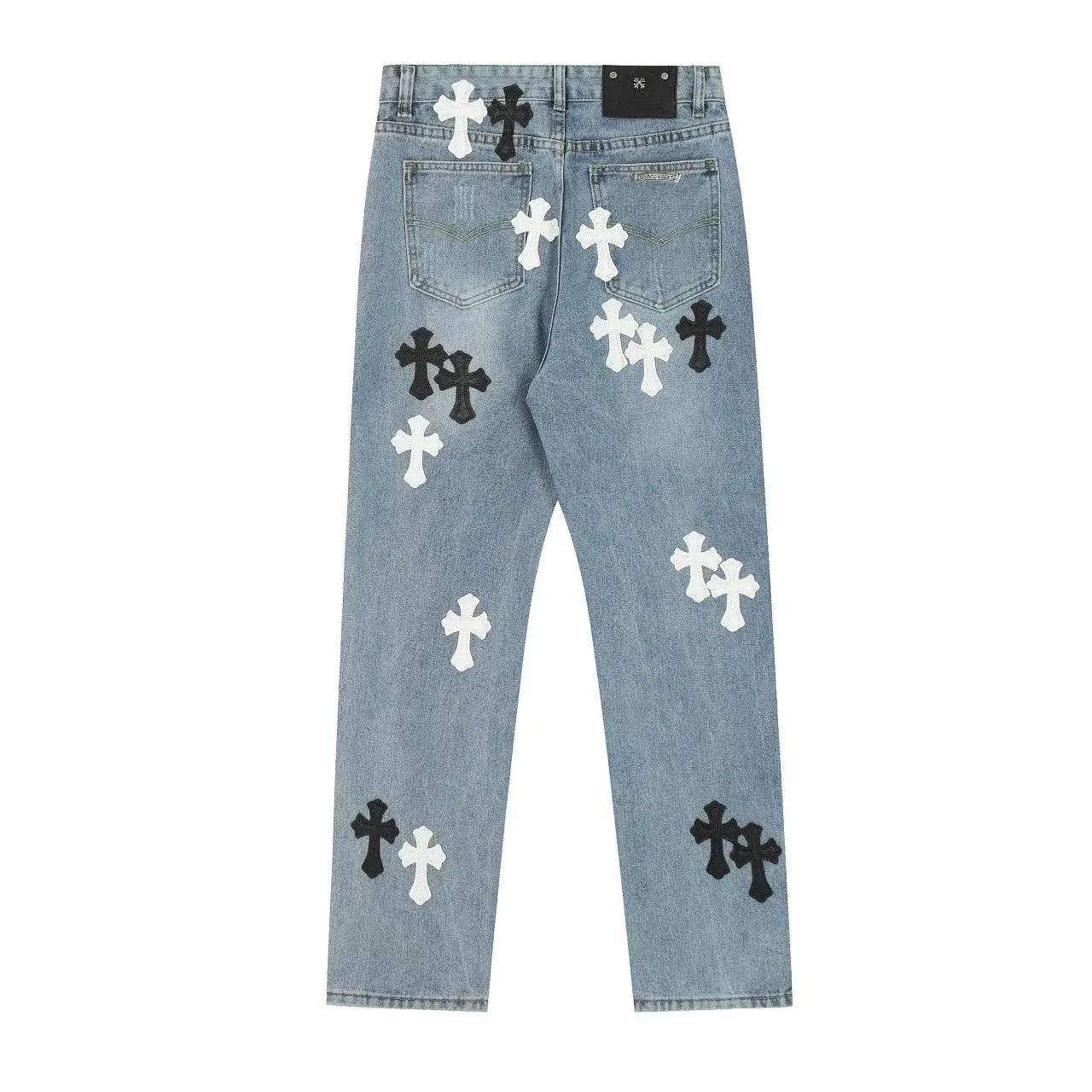 Chrome Hearts Cross Patch Light Wash Jeans