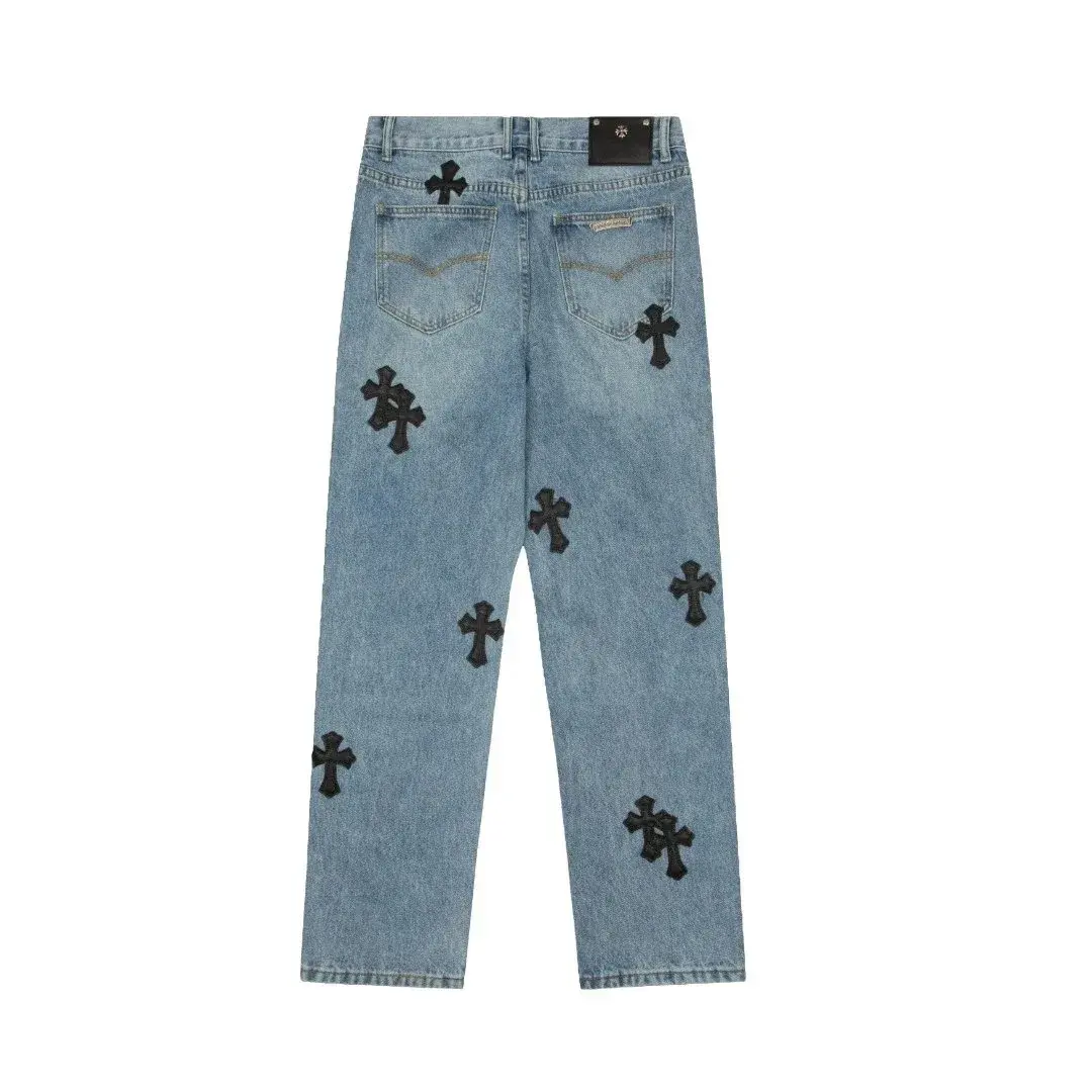 Chrome Hearts Cross Patch Light Wash Jeans