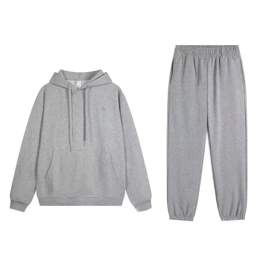 Alo Yoga Hooded Ankle-Tightening Set Gray