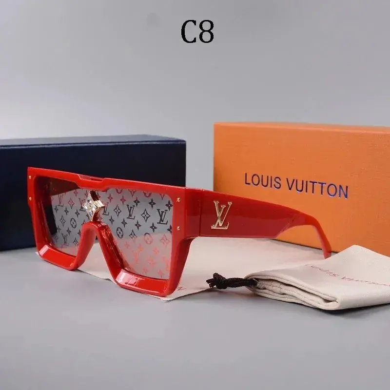 Louis Vuitton Monogram Square Sunglasses Red