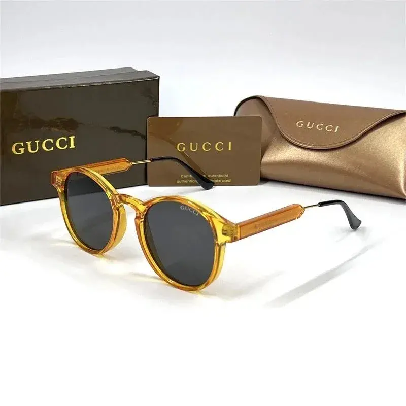 Gucci Round Frame Sunglasses Amber