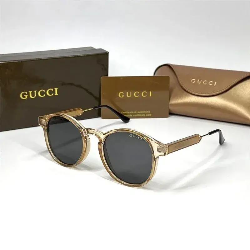 Gucci Round Frame Sunglasses Champagne