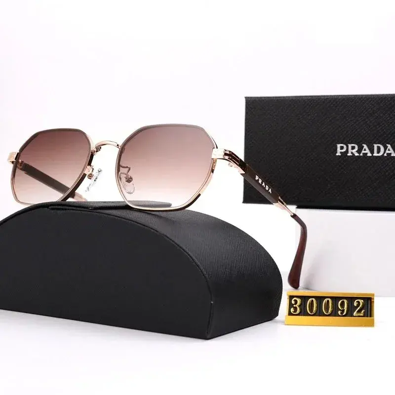 Prada Hexagonal Rose Gold Sunglasses with Brown Gradient Lenses