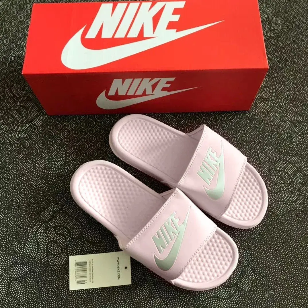 Nike Benassi JDI Slides Pink Silver