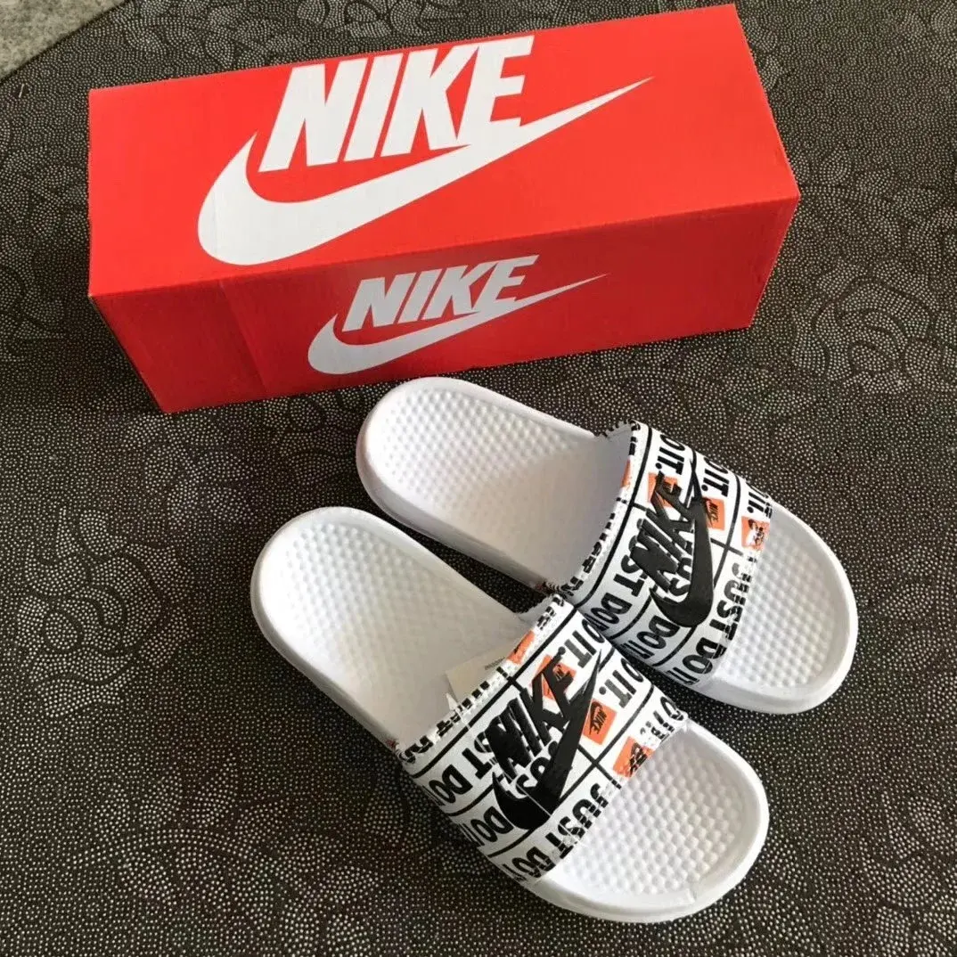 Nike Benassi JDI Slides White Orange