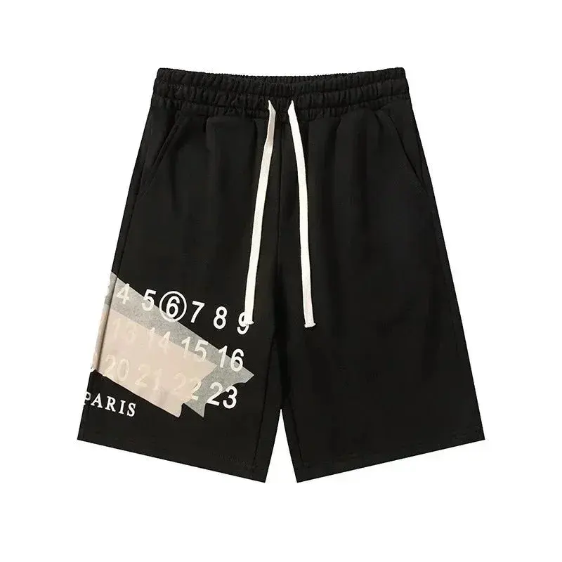 Maison Margiela Tape Number Print Shorts Black