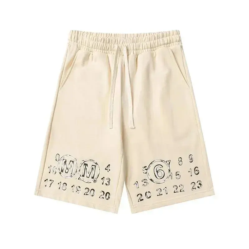 MM6 Maison Margiela Number Graphic Shorts Apricot