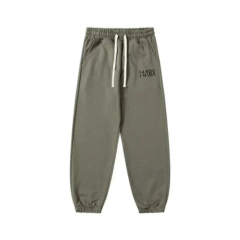 MM6 Maison Margiela Number Graphic Sweatpants Light Green