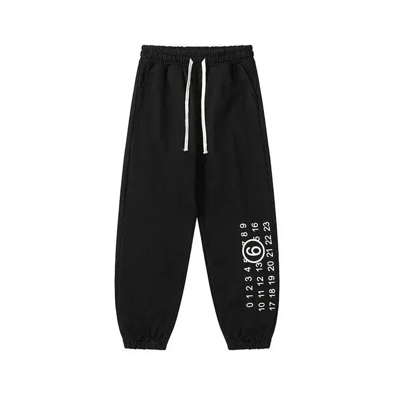 MM6 Maison Margiela Vertical Numbers Sweatpants Black