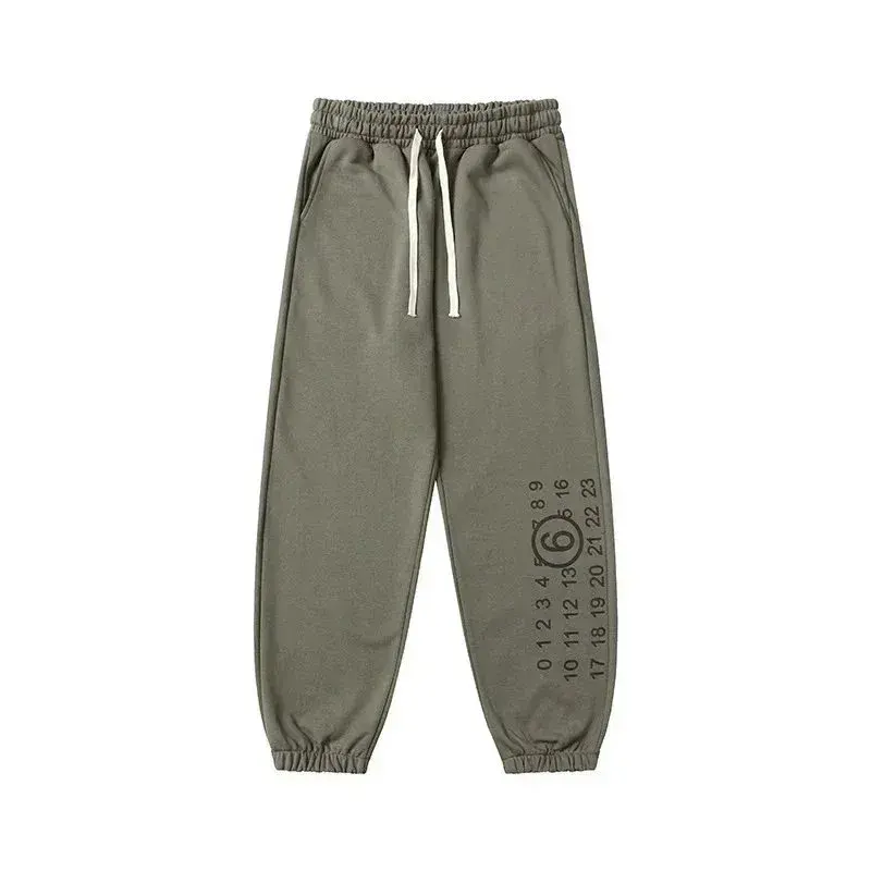 MM6 Maison Margiela Vertical Numbers Sweatpants Light Green