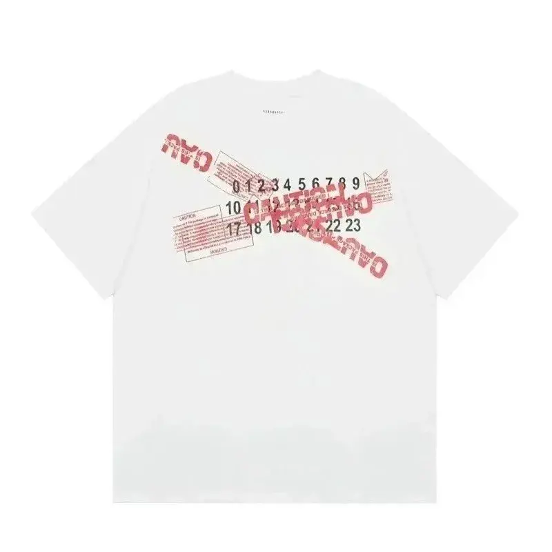 MM6 Maison Margiela Caution Tape Numeric Logo T-Shirt White