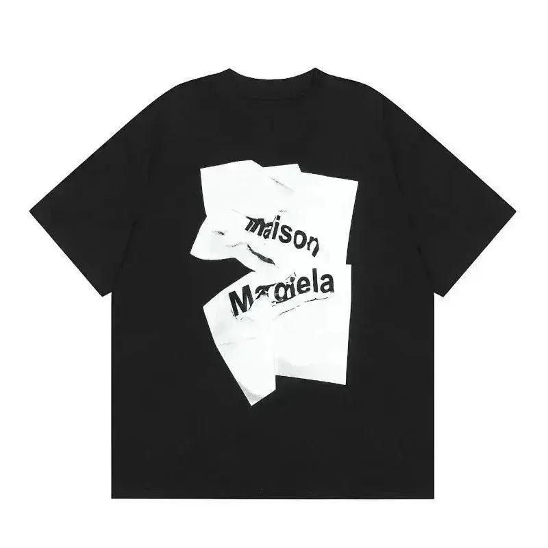 Maison Margiela Torn Paper Logo Black T-Shirt
