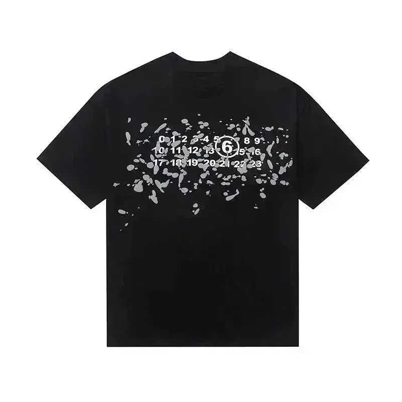 Maison Margiela Paint Splatter Number Black T-Shirt