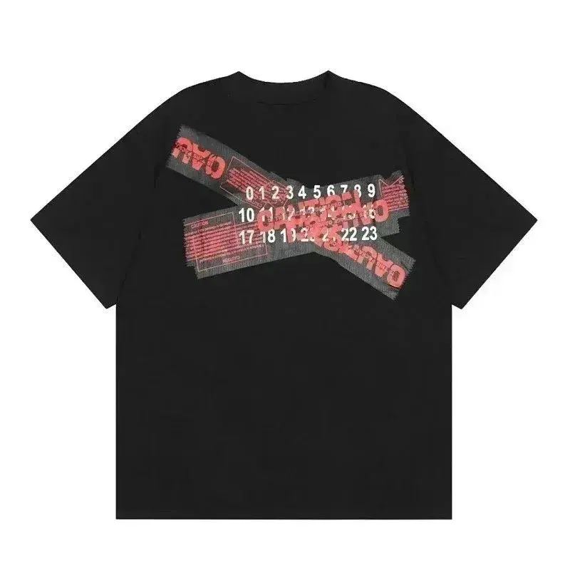 Maison Margiela Caution Tape Number Black T-Shirt