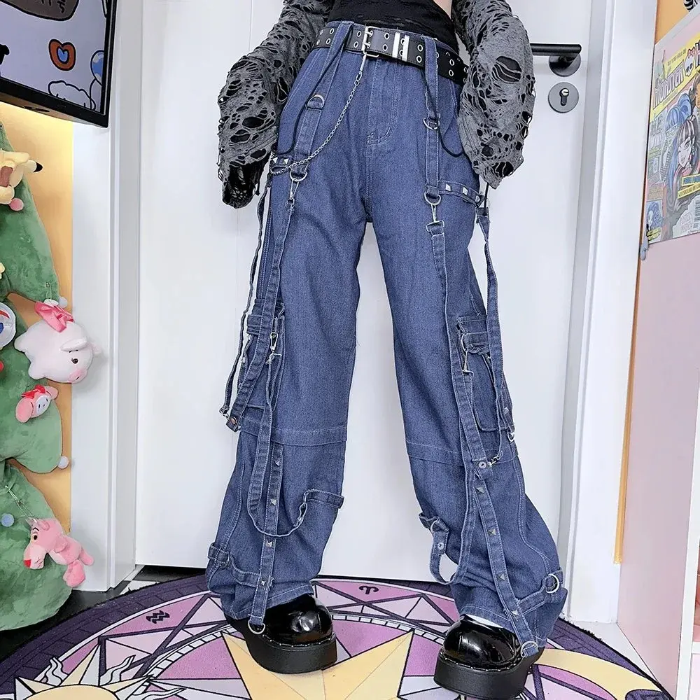 Unbranded Blue Cargo Denim Pants
