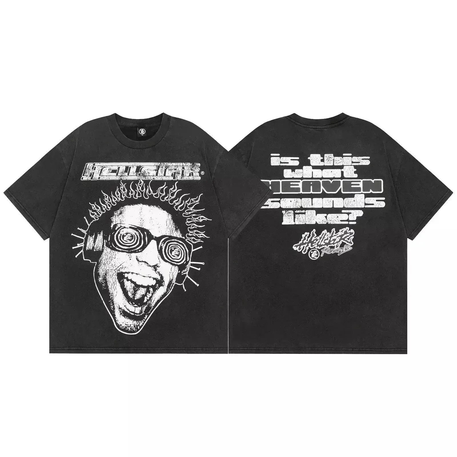 Hellstar Is This What Heaven Sounds Like T-Shirt Washed Black