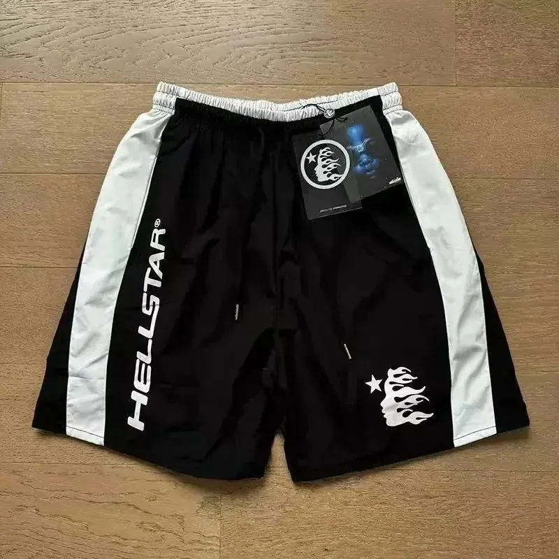 Hellstar Side Stripe Nylon Shorts Black