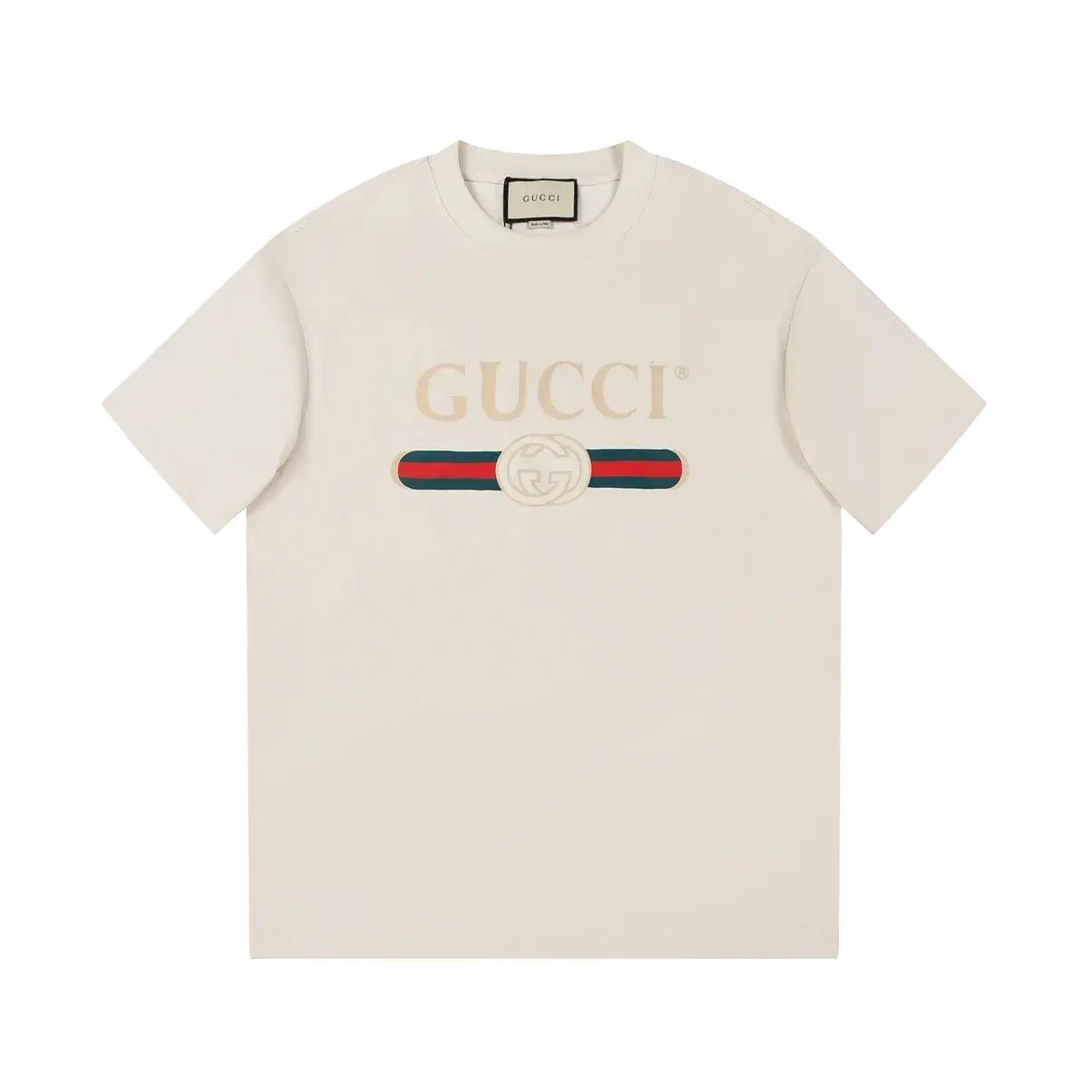 Gucci Web Stripe Logo T-Shirt Off White