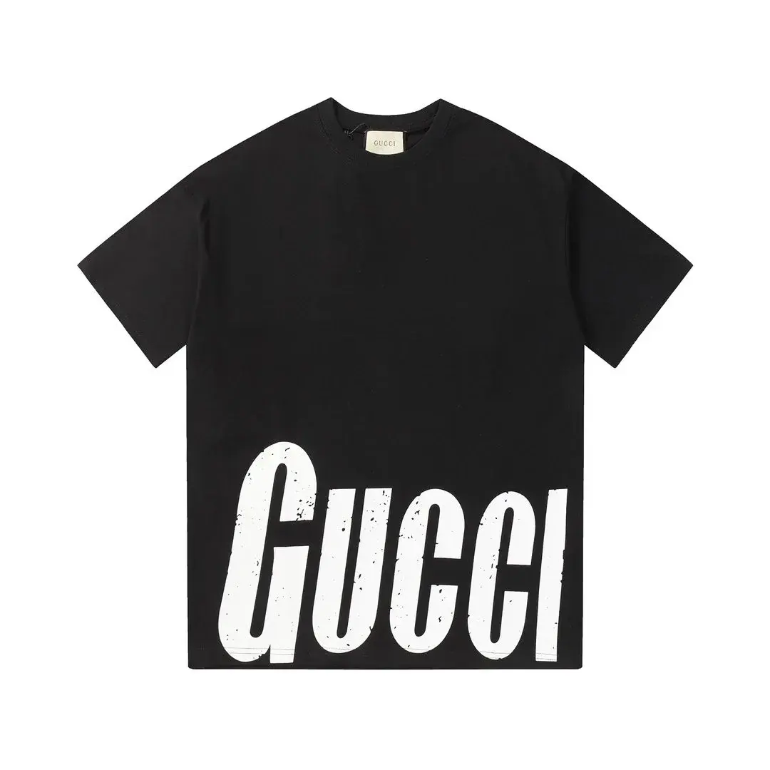 Gucci Distressed Logo Black T-Shirt
