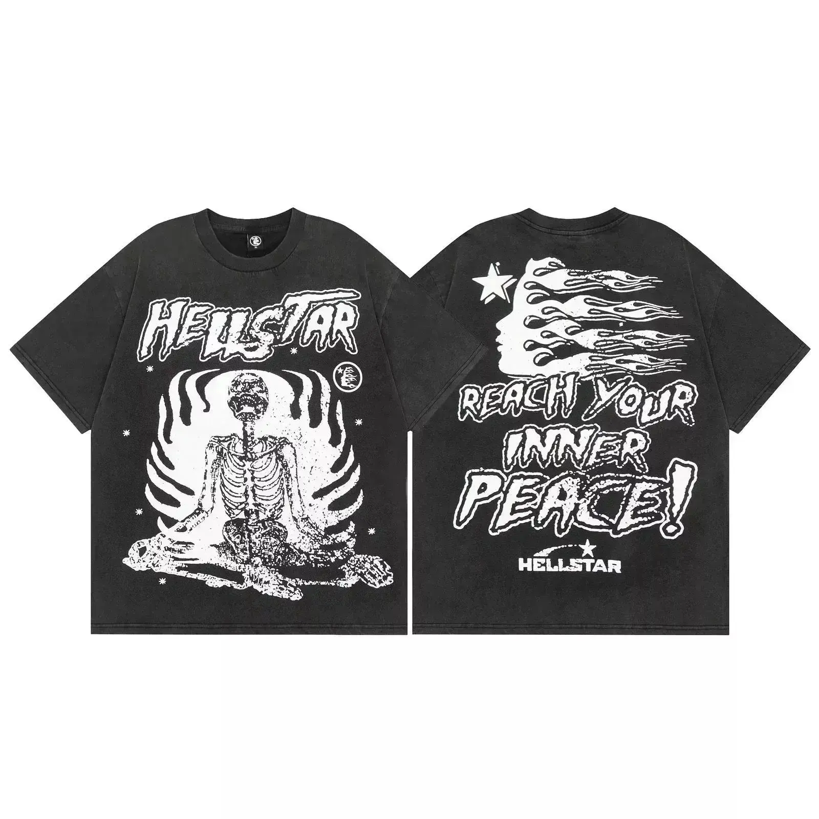 Hellstar Meditating Skeleton T-Shirt Black