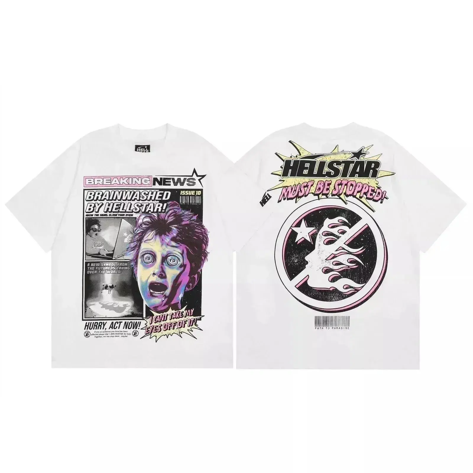 Hellstar Brainwashed News T-Shirt White