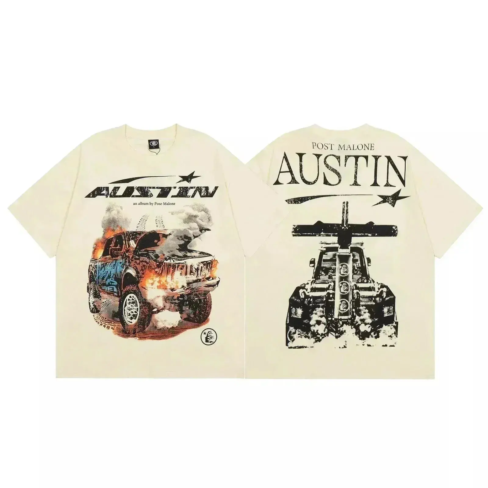 Hellstar Austin Post Malone T-Shirt Off White