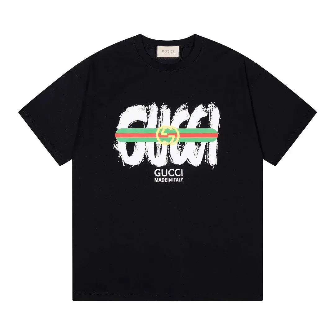 Gucci Brushstroke Web Stripe Black T-Shirt
