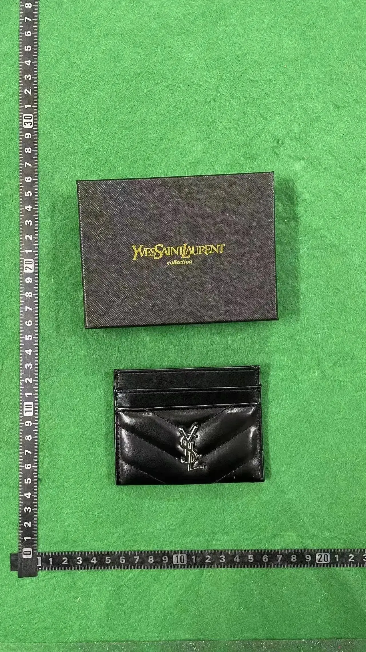 Saint Laurent Monogram Matelasse Card Holder Black