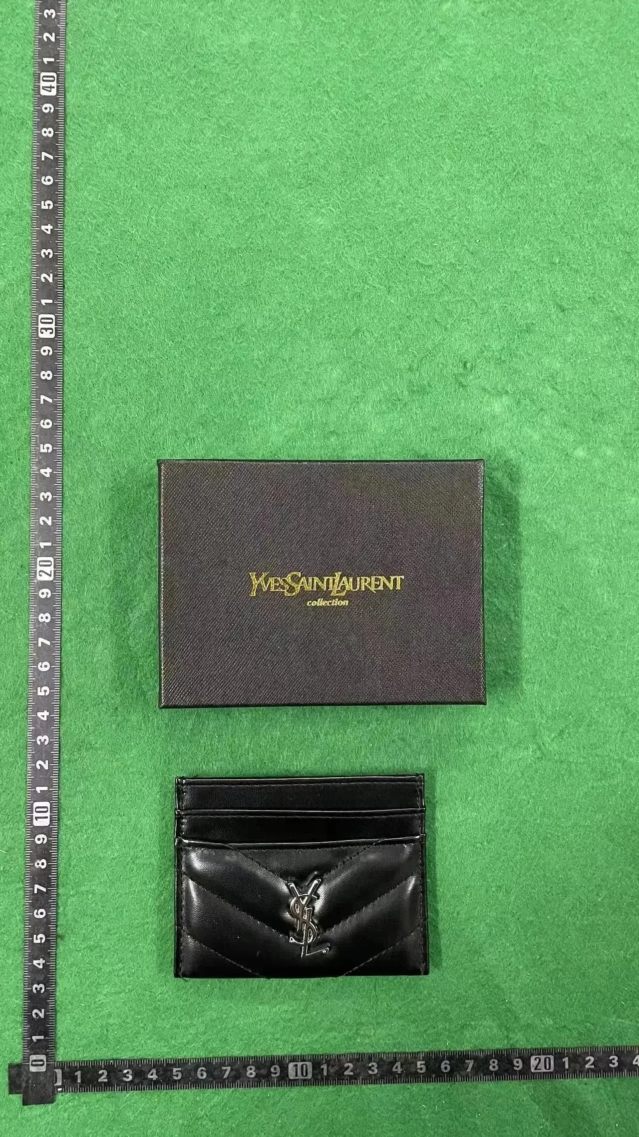 Saint Laurent Monogram Matelasse Card Holder Black