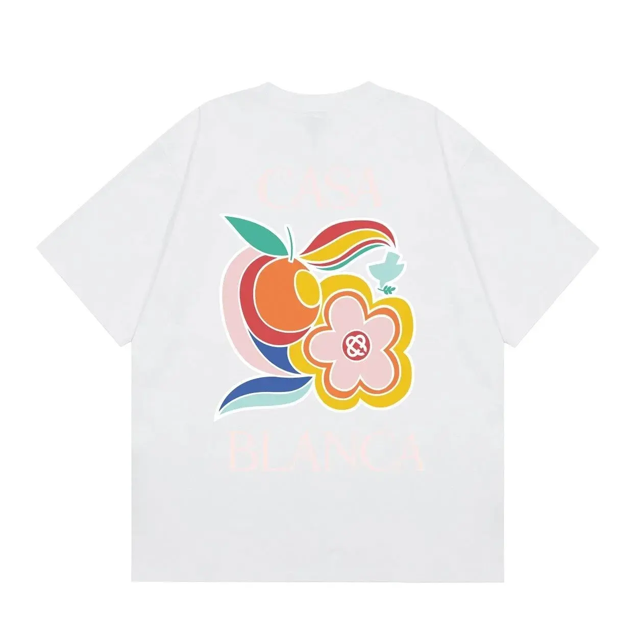 Casablanca Peach & Flower T-Shirt White