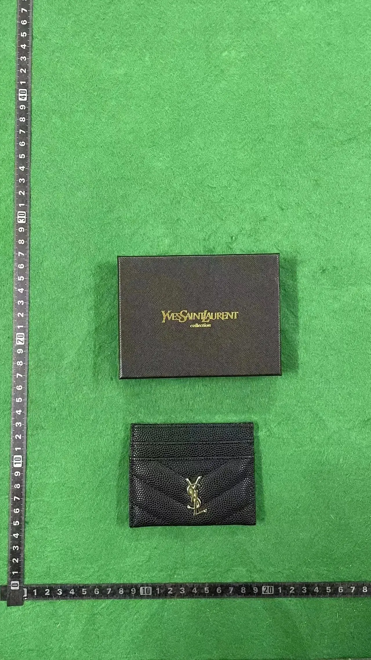 Saint Laurent Monogram Matelasse Card Holder Black