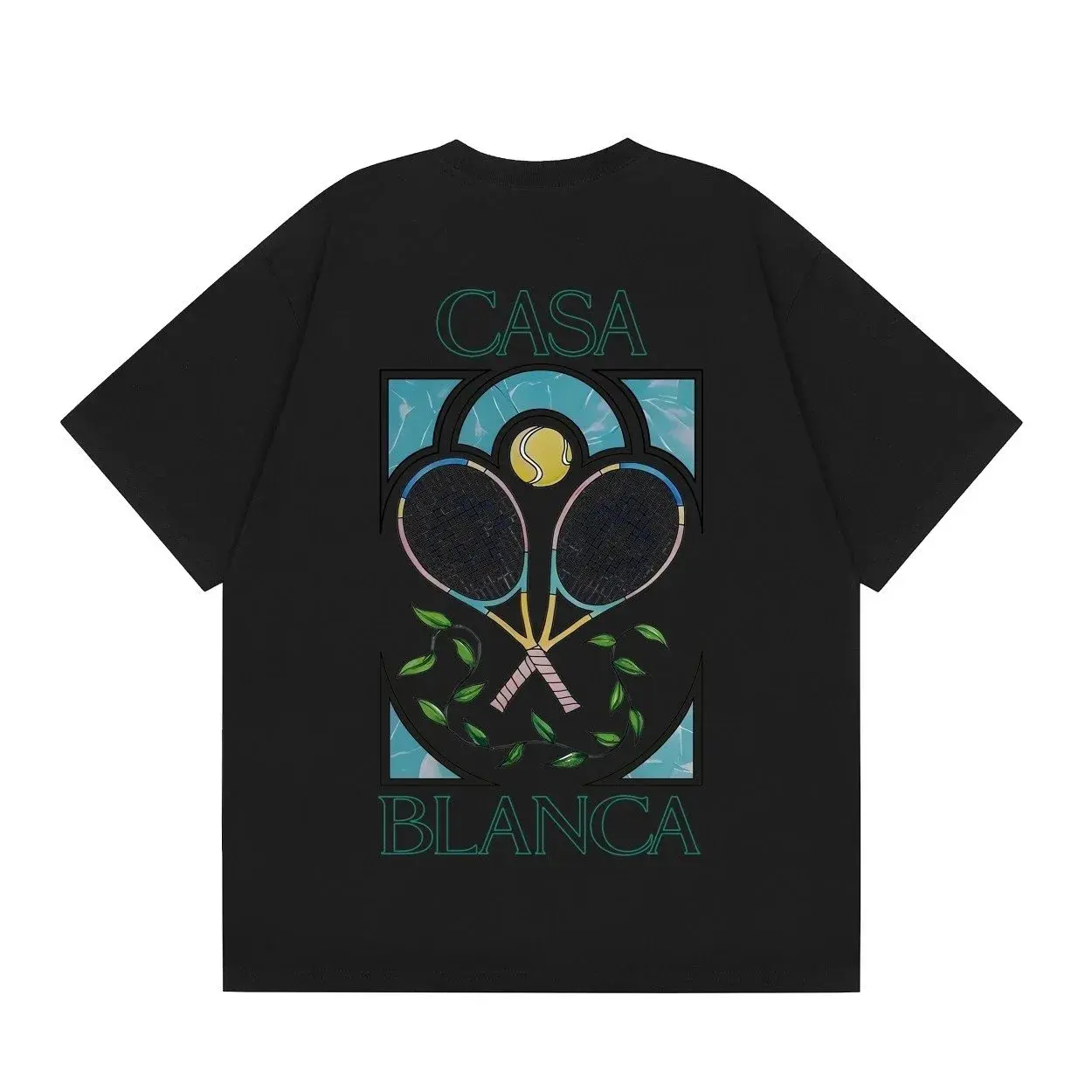 Casablanca Tennis Graphic T-Shirt Black
